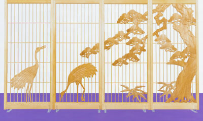 【書院障子】松に鶴2　株式会社山清片山