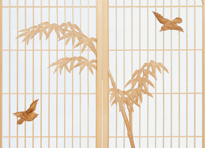 【書院障子】竹に雀　株式会社山清片山