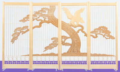 【書院障子】松に鷹 株式会社山清片山